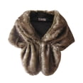 thumbnail image 3 of Esolom Elegant Bridal Wedding Long Faux Fox Fur Long Shawl Stole Wrap Shrug Scarf, 3 of 6