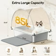 thumbnail image 2 of Stainless Steel Cat Litter Box 85L, Tent Cover&Telescopic Shovel,Extra Large Enclosed Cat Litter Box, 2 of 7