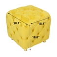 thumbnail image 7 of Yellow Velvet Ottoman Cube, Modern Upholstered Footstool, Small Accent Stool for Living Room, Bedroom, Entryway, 7 of 7