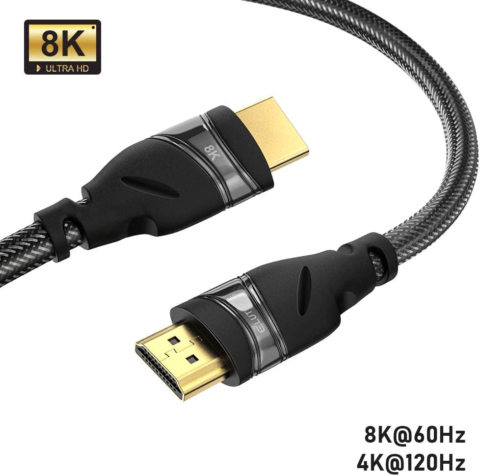 8K 4K HDMI Cable, ELUTENG HDMI 2.1 Cable 8K60Hz 4K120Hz 48Gbps HDCP 2