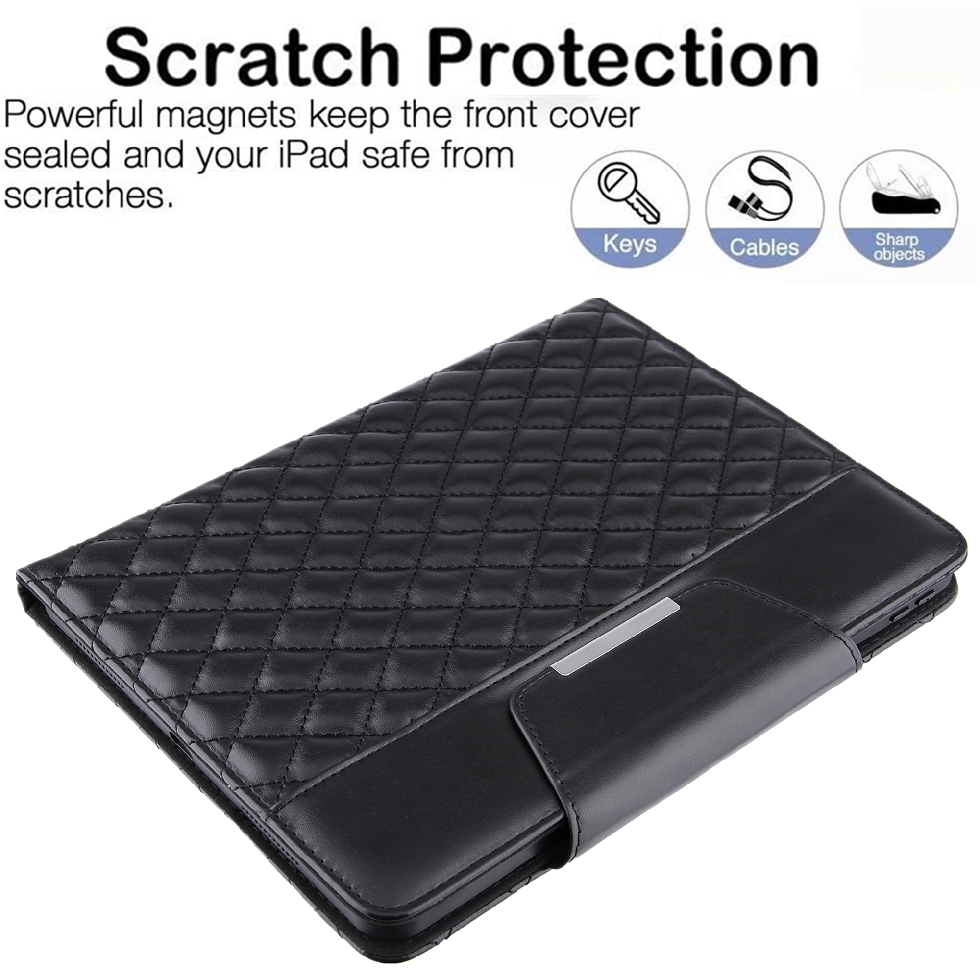 Dteck Case for iPad 10th Generation Case 10.9 Inch 2022, Premium Leather Folio Stand Cover with Pencil Holder Hand Strap - Auto Wake/Sleep and Multiple Viewing Angles,Black