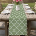 thumbnail image 4 of Green Moroccan Table Runner 72 Inches, Morocco Boho Ethnic Abstract Geometric Bed Runner Dresser Scarves Tabletop for Indoor Outdoor Parties/Ceremony/Banquet, 14" x 72", 4 of 8