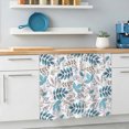 thumbnail image 5 of Teal Leaves Fall Oven Skirt Curtain for Kitchen Decor 28"x35", Thanksgiving Botanical Autumn Leaf Self Adhesive Stove Curtains Skirt Cabinet Curtains for Bathroom Laundry Room, 5 of 8