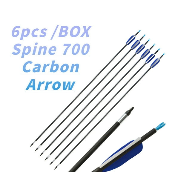 AMEYXGS Archery Spine 700 Carbon Arrow 31"  Turkey Feather for Compound Recurve Bow
