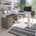 thumbnail image 3 of Bestar Equinox 56W L-Shaped Desk in white & walnut grey, 3 of 7