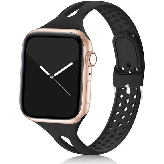 LEIXIUER Slim Silicone Sport for Apple Watch Bands 40mm 38mm 41mm 42m 44mm 45mm 49mm Women Men, Adjustable Quick Release Elastic Breathable Wristbands iWatch SE Ultra Series 8 7 6 5 4 3 2 Accessories