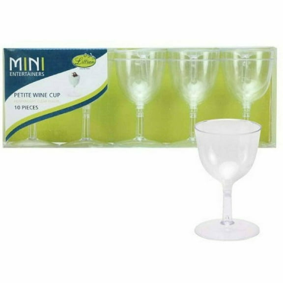 Lillian Tablesettings Mini Entertainers Clear Petite Wine Cup 2oz 10 Ct [BULK] (10 Pack)