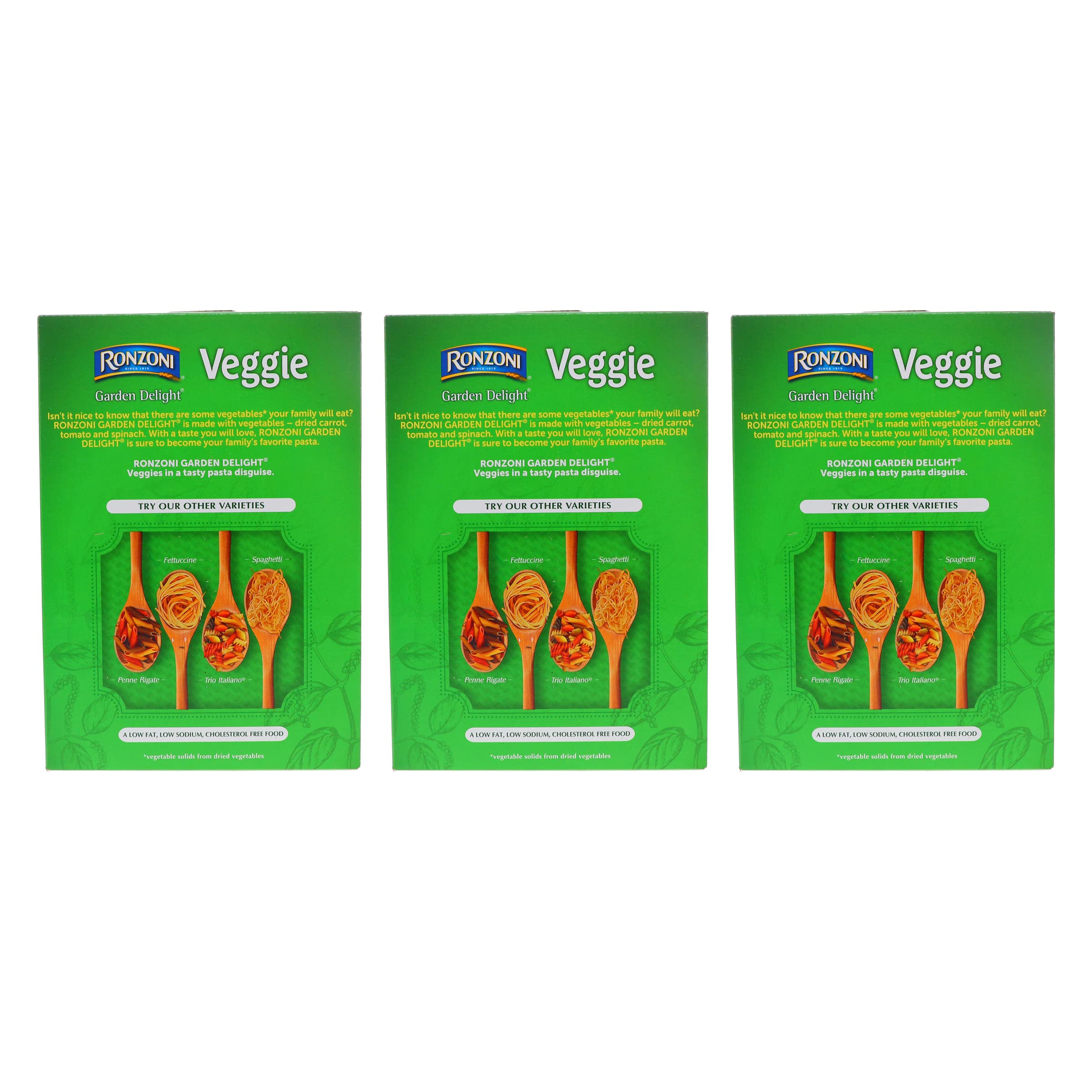 3) boxes Ronzoni Garden Delight Veggie AIS1 TRICOLOR ROTINI