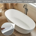 thumbnail image 4 of LIGMIRR 59 inch Stone Resin Freestanding Bathtub, Oval Solid Surface Bathroom Freestanding Tubs, Stand Alone Tubs with Integrated Slotted Overflow and Drain, Matte White, 4 of 8