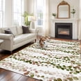 thumbnail image 2 of Large Area Rugs for Living Room Bedroom, Green Pink Weeping Eucalyptus 5'x8' Rug Washable Carpet Runner Indoor Outdoor, Spring Summer Farmhouse Leaves Non Slip Floor Mats Rug for Kitchen, Bathroom, 2 of 8