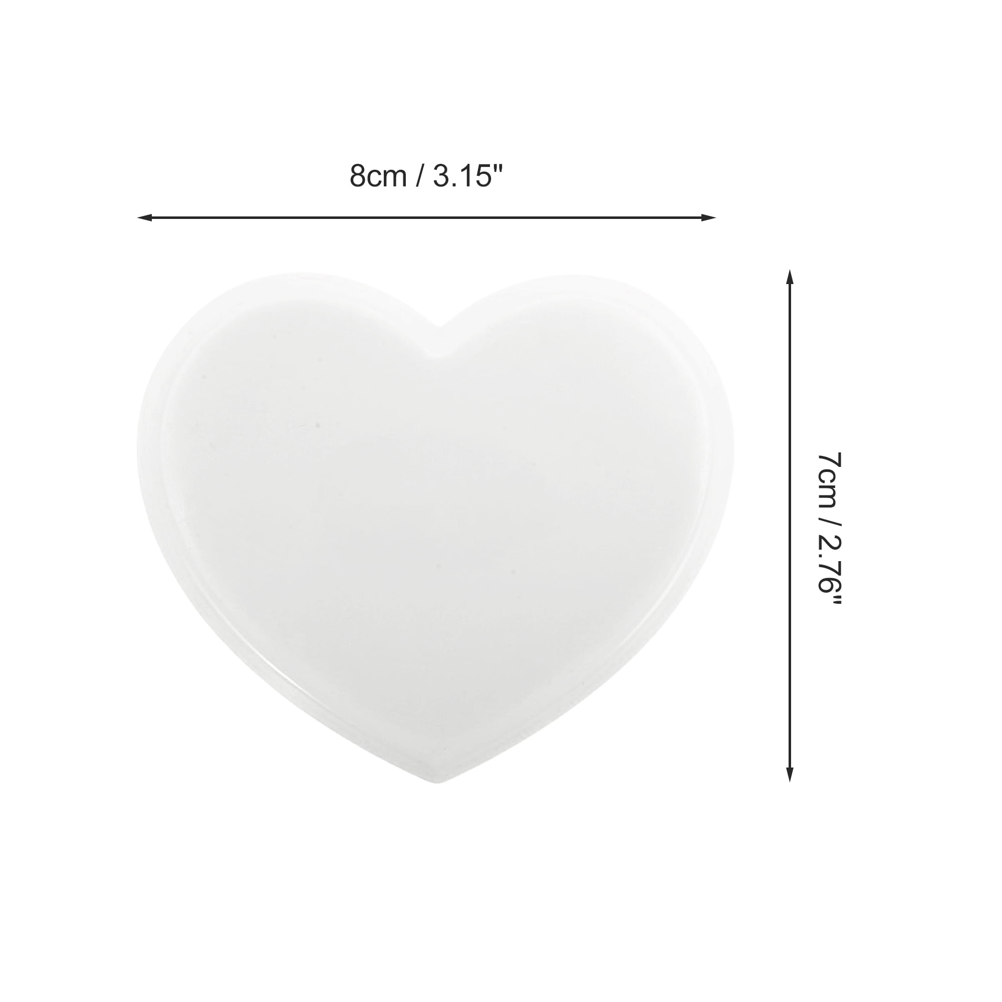 Unique Bargains 1pc Heart-shaped Makeup Mirror for Personal Grooming White