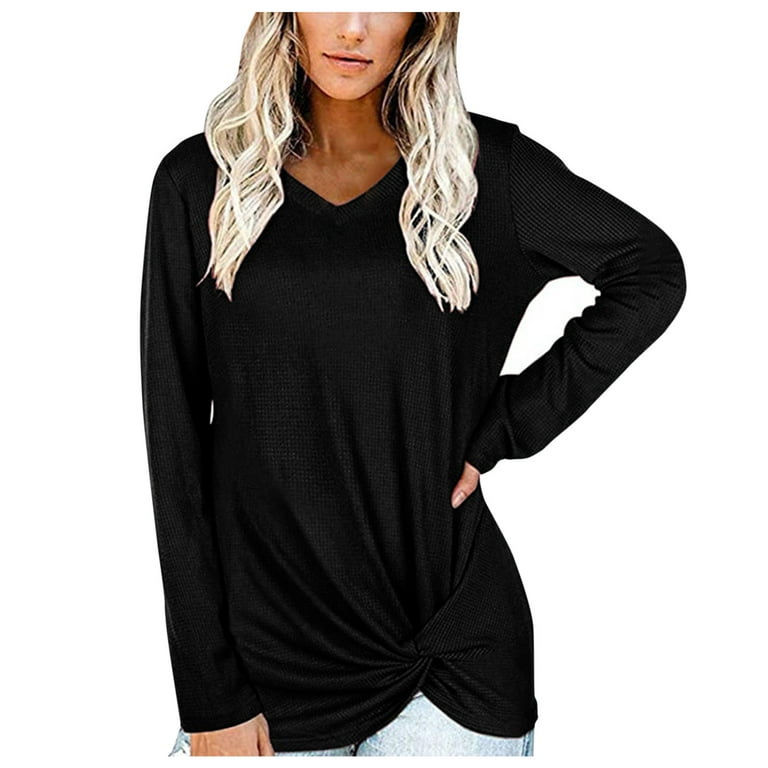 JDEFEG Womens Workout Shirts Womens Casual Blouses Long Sleeve