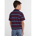 thumbnail image 3 of Wonder Nation Boys' Stripe Pique Knit Polo Shirt with Short Sleeves, Sizes 4-18, 3 of 7
