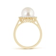 thumbnail image 2 of ANGARA South Sea Cultured Pearl Ring with Floral Halo in 14K Yellow Gold for Women | June Birthstone, Birthday, Anniversary, Jewelry Gift for Women | Pearl Ring, 2 of 8