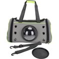 thumbnail image 1 of Bolsa de transporte plegable portátil para perros y gatos, bolsa de viaje transpirable, cápsula espacial transparente, astronauta, mochila para mascotas para exteriores, pequeña, verde claro, L, 1 of 5