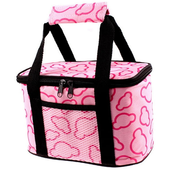 Bolsa de tela Oxford de gran capacidad, portátil, aislante, reutilizable e impermeable. Rosado