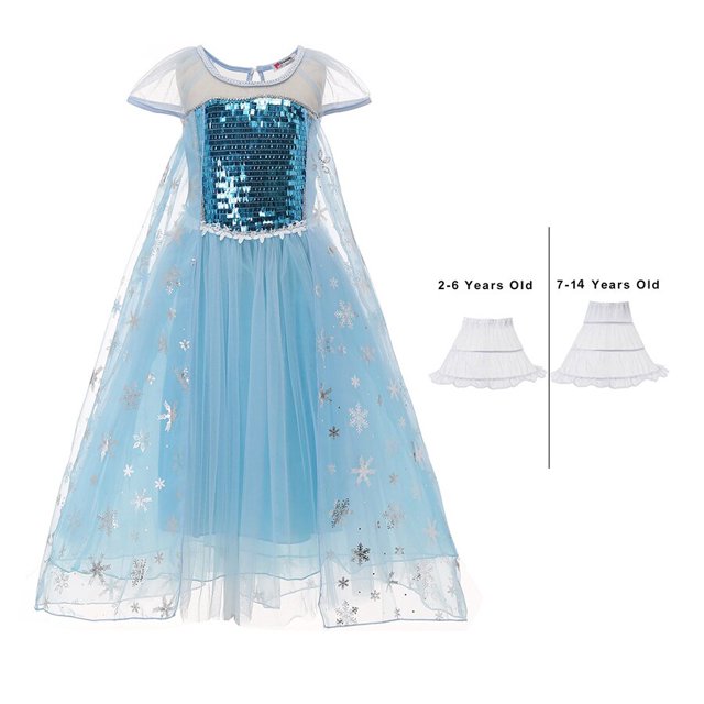 Vestido de princesa reina de la nieve para niñas, disfraz de Halloween para niños, disfraz de Carnaval, vestido azul de lujo zhangmengya unisex