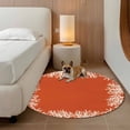 thumbnail image 3 of Sea White Coral Round Area Rugs 3 ft, Marine Orange Background Modern Art Washable Small Area Rug with Non-Slip Sturdy Edge Binding Round Front Door Mat Floor Carpet for Entryway, 3 of 9