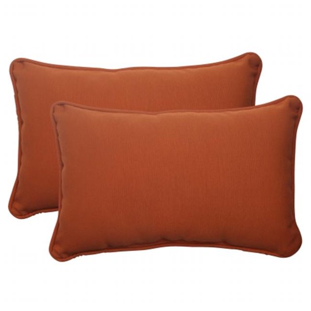 Pillow Perfect 503844 Cinabre Brûlé Orange Rectangle Jeter Oreiller (Lot de 2)