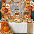 thumbnail image 2 of 7x5FT Autumn Thanksgiving Photography Backdrop Pumpkin Maple Leaf Haystack Harvest Barn Door Background Family Party Decoration Supplies, 2 of 6