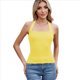 thumbnail image 2 of Camisetas Sin Mangas de Canalé para Mujer (2025), de Punto con Cuello Cuadrado, Básicas e Informales de Verano. Amarillo XL, 2 of 8