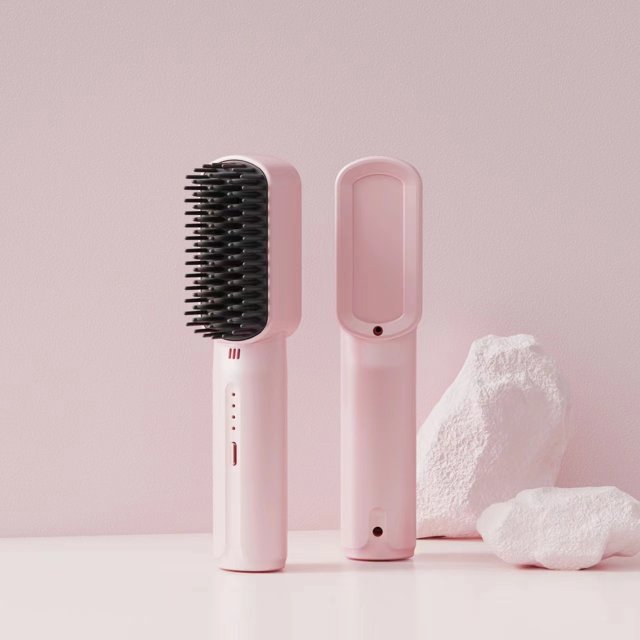 Mini peine de pelo liso inalámbrico con carga USB, portátil, pequeño, para dormitorio, artefacto perezoso