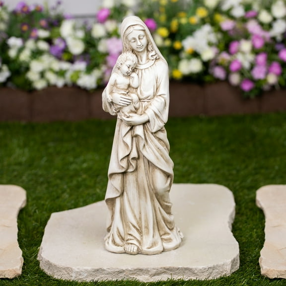 Northlight Standing Mary with Baby Jesus Statue  - 14.5" - Beige