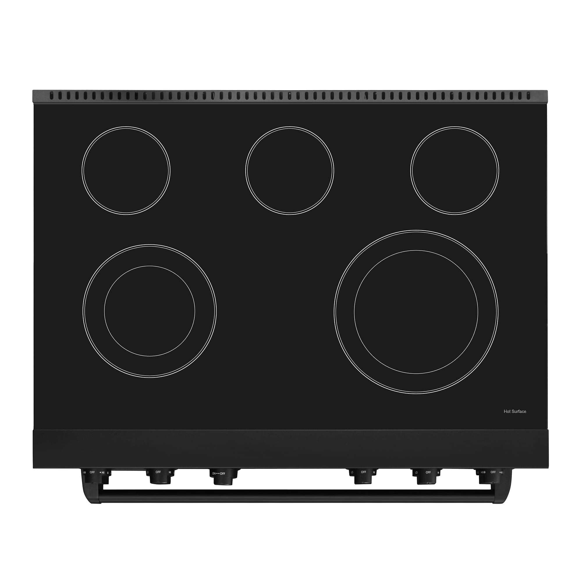 Cosmo 36 in. Haven Collection 6.1 cu. ft. Electric Ceramic Glass Range, 5 Burner Elements, Convection Oven, Matte Black