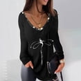 thumbnail image 2 of Camisas sueltas informales con estampado de manga larga para mujer, blusa con cuello en V, blusas tipo túnica, camisa de manga larga Pompotops gfhjh22603, 2 of 9