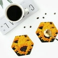 thumbnail image 5 of Balery 6 Pcs Flower Bush Sunflowerleather Coasters Set, Drink Table Cup Coasters For Living Room Kitchen Coffee Decor, 5 of 9