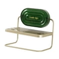 thumbnail image 2 of Estante de cocina, soporte de cocina, montado en la pared con ganchos, estante organizador, bloque, dorado y verde, 2 of 9