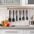 thumbnail image 7 of Food Grade Silicone Rubber Spatula Set for Kitchen Baking,Cooking,and Mixing High Heat Resistant Non Stick Dishwasher Safe BPA-Free Black Set of 6, 7 of 7