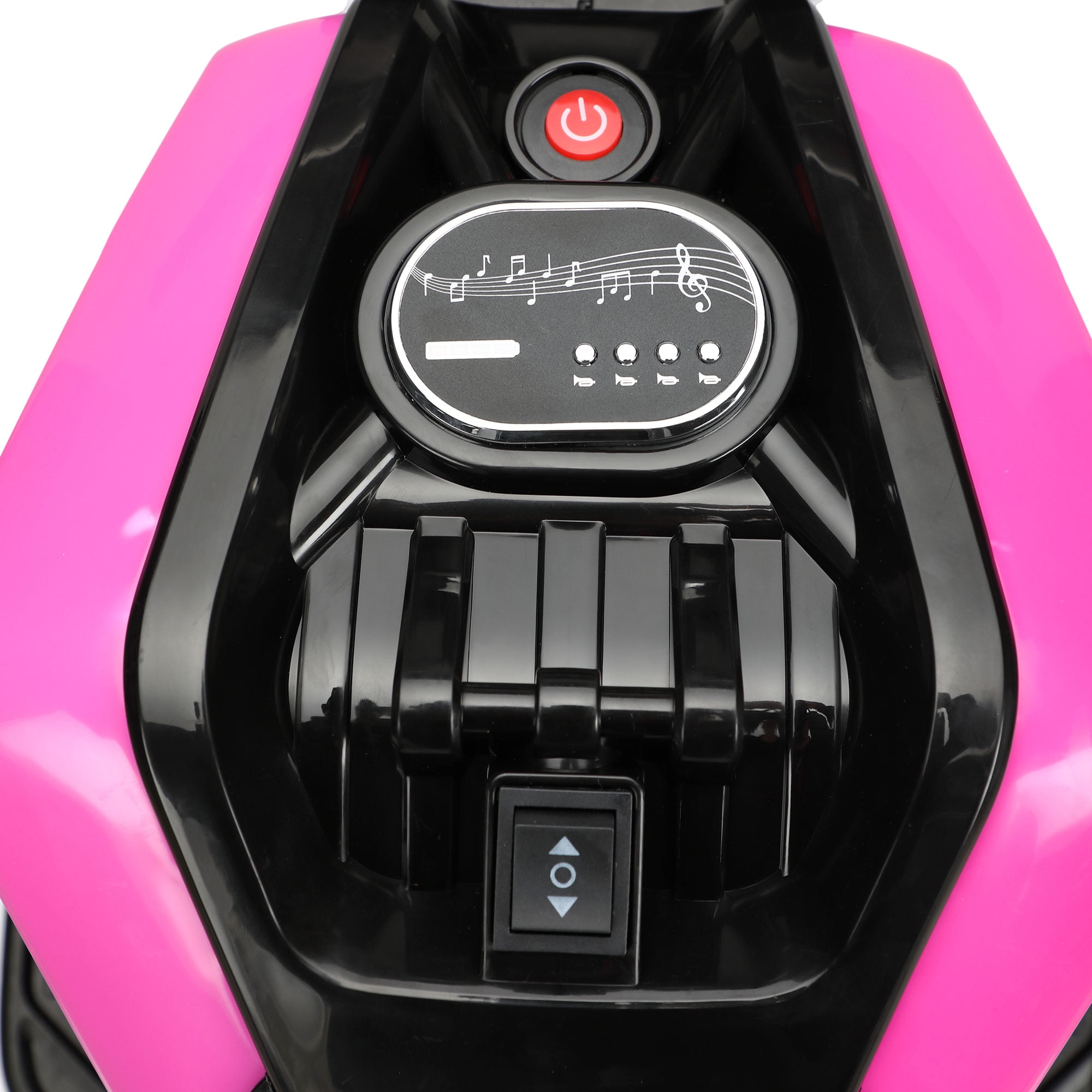 12V Three-wheeled Ride on Battery Powered Motorcycle for Kids 3-6 Years, Rose Red