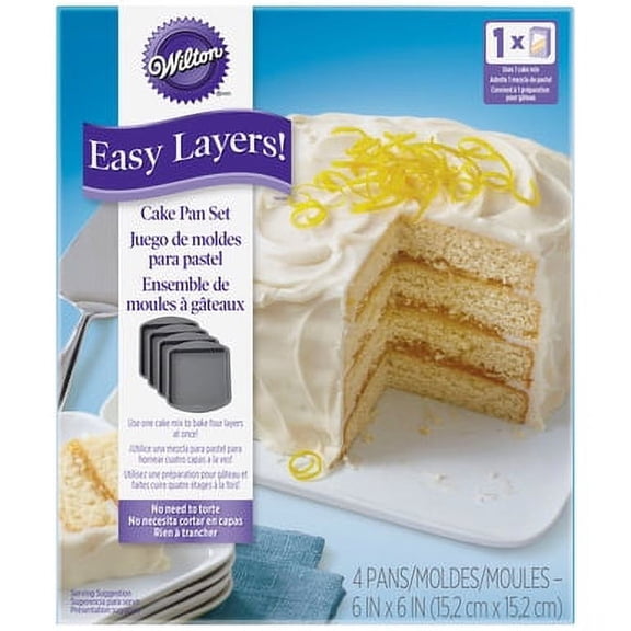 Wilton Easy Layer Square Cake Pan 4pc, 6" x 6"