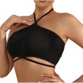 thumbnail image 2 of Wireless Solid Color Bra for Women, Soft Nylon Strapless Lingerie, Everyday Fashion, Comfortable and Versatile. Black,L, 2 of 6