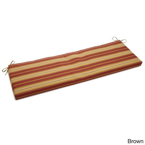 Blazing Needles 60-inch Indoor/Outdoor Bench Cushion - 60" Kingsley Stripe Ruby
