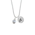 thumbnail image 2 of Delight Jewelry Silvertone White Center Spinner Silvertone Script Initial Disc - A - Charm Necklace, 20"+3", 2 of 4