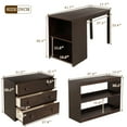 thumbnail image 4 of Harper & Bright Designs Solid Wood Twin Low Loft Bed with Desk and Storage Drawers Cabinet Rolling Portable Desk, 4 of 15