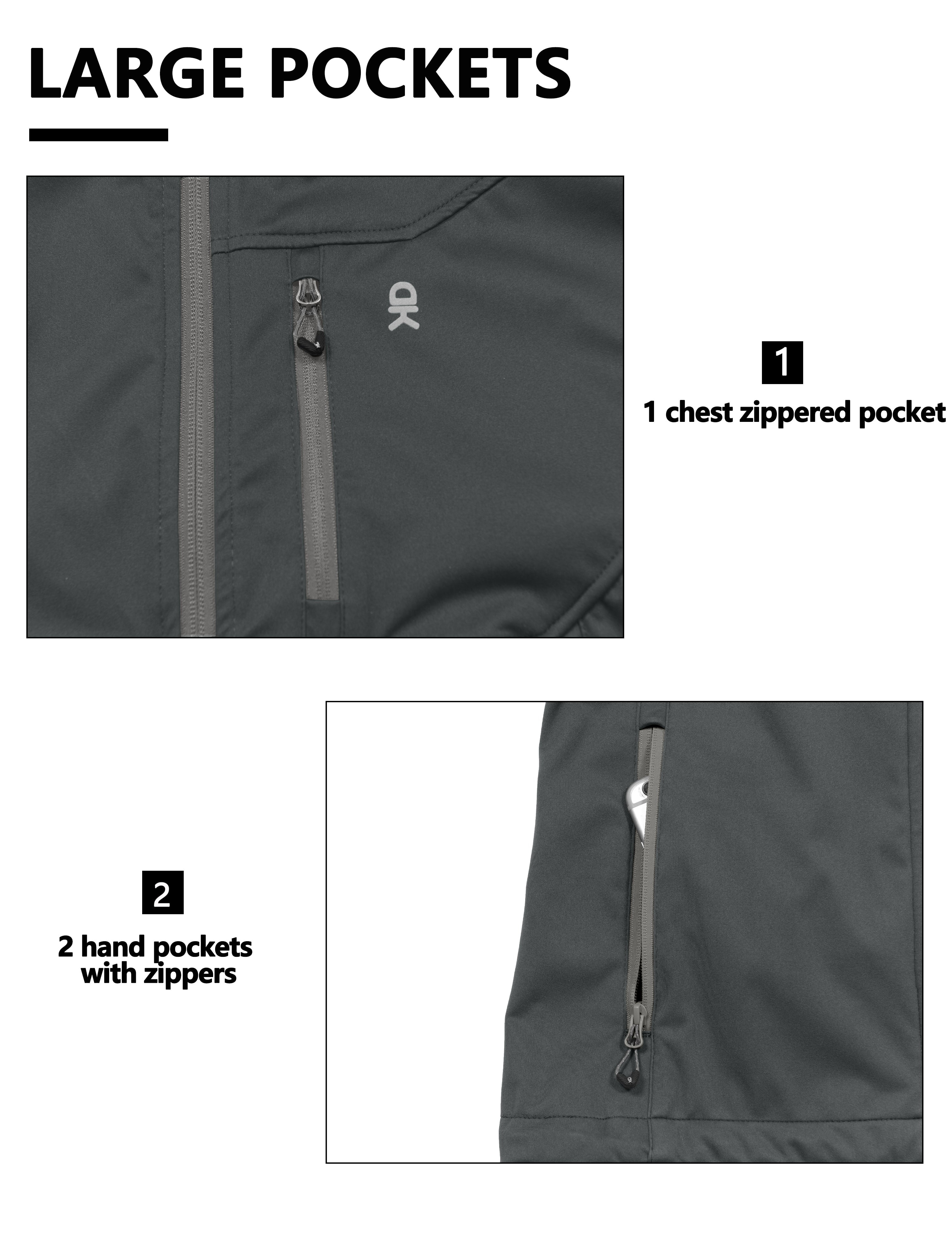 Little Donkey Andy Men's Lightweight Softshell Vest Windproof Sleeveless Jacket for Travel Hiking Running Golf Size L