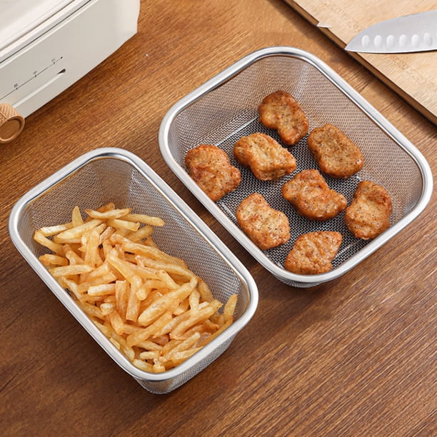 Passoire Rectangulaire Inox – Tamis à Friture, égouttoir à Légumes, Lavable Au Lave-vaisselle