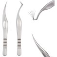 thumbnail image 1 of SHIQI-Lash Tweezers Professional Eyelash Extensions: 2 Pcs Kit Precision Stainless L-Shape Volume and Dolphin Isolation Curved Lash Tweezers with Ergonomic Design for Precise Grip, 1 of 4