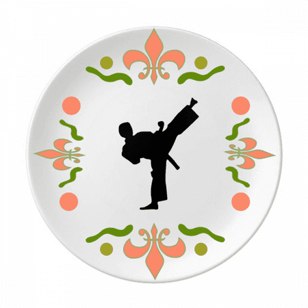 

Japanese Taekwondo Outline Martial Flower Ceramics Plate Tableware Dinner Dish