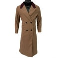 thumbnail image 5 of Man's Wool Blend Trench Coat Double Breasted Full Length Casual Notch Lapel Long Jacket Winter Peacoat (M, Brown), 5 of 6