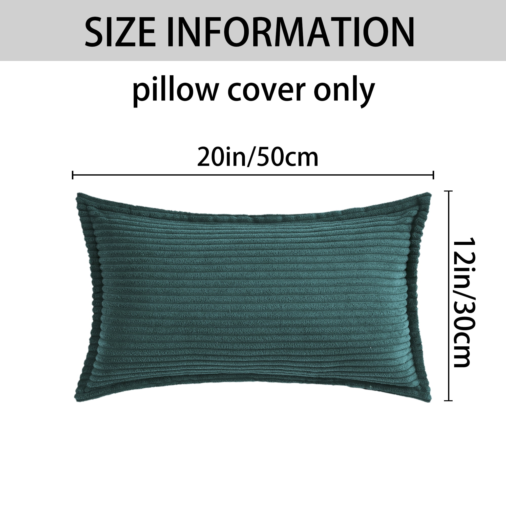 Unique Bargains Striped Decorative Throw Pillow Covers Pack of 2 Dark Green 12" x 20"