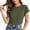 Army Green, variant on Trendfront Womens Short Sleeve Crewneck T Shirts Plain Solid Color Basic Tee Minimalist Slim Fit Sleeve Summer Casual Layering Tops
