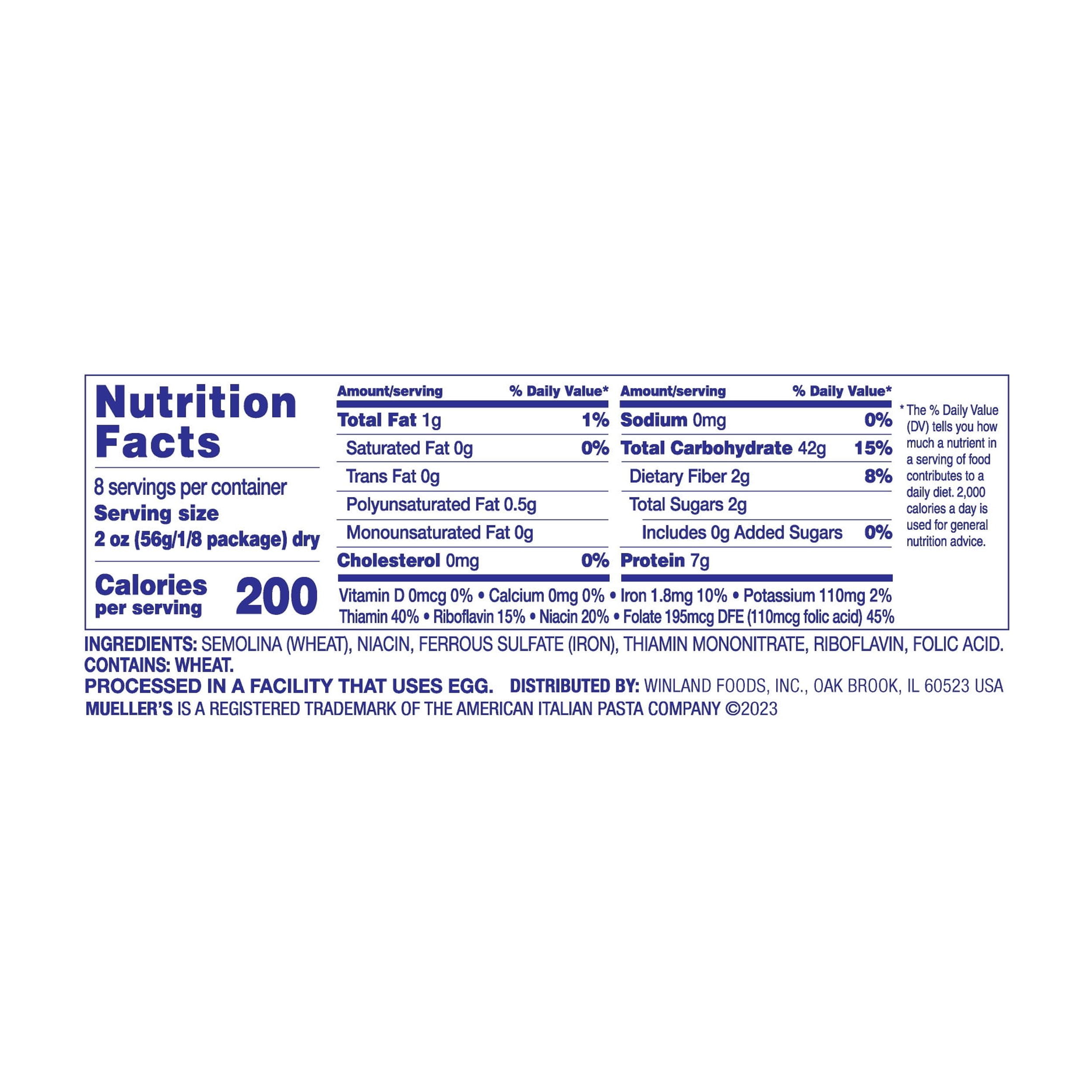 (2 pack) Mueller's Pot-Sized Sodium-Free, Cholesterol-Free Spaghetti Pasta, 16 oz (Shelf-Stable)