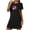 Black, variant on Tnhcen Women's Oversized Short Nightgown Printed Round Neck and Short Sleeves Dress Nightdress Nightgowns for Women Womens Summer Nightwear Sleepwear for Women Underwear Skirt Black