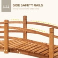 thumbnail image 4 of Outsunny 6FT Wooden Garden Bridge Classic Arc Footbridge, Orange, 4 of 10