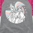 thumbnail image 3 of Frozen 2 - Anna Elsa Rainbow - Toddler And Youth Girls Raglan Graphic T-Shirt, 3 of 5