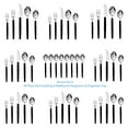 Mainstays 49 Piece Stainless Steel and Black Plastic Flatware Set with